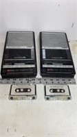 2 Vintage Panasonic Cassette Players