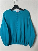 Vintage Crewneck Sweatshirt Half Buttons