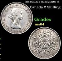 1965 Canada 2 Shillings KM# 63 Grades Choice Unc P