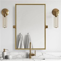 22 x 30 MOON MIRROR Gold Pivot Mirror for Bathroom