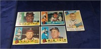 (5) 1960 Topps Baseball Cards (#'s 158, 189, 213,
