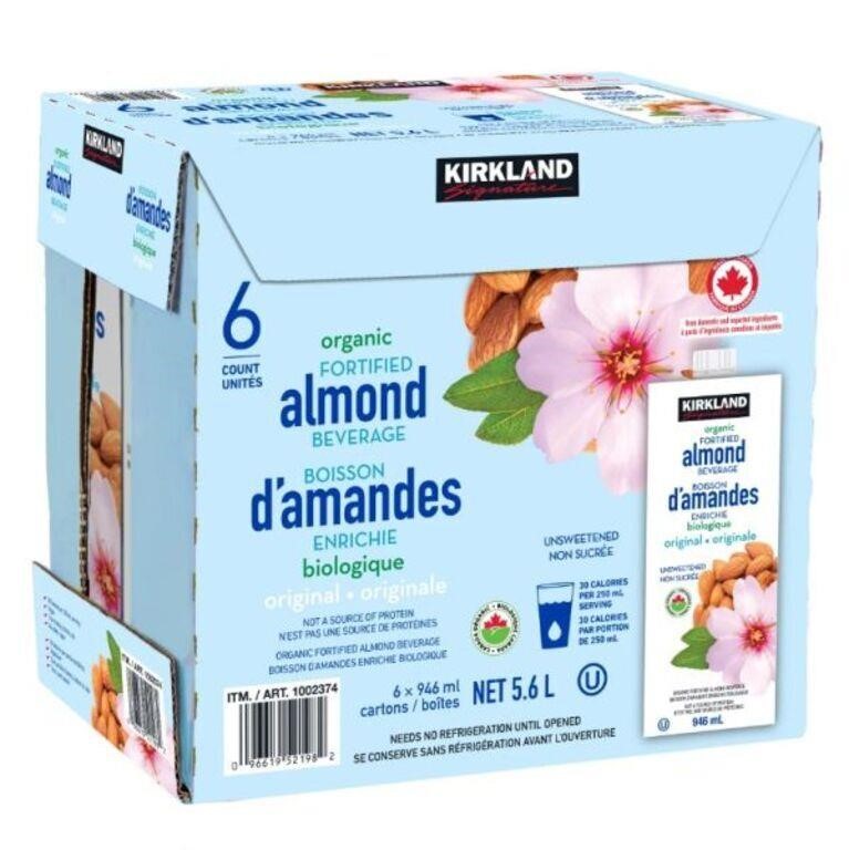 6-Pk Kirkland Signature Organic Almond Beverage