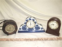 3pc Vintage Mantle / Table Clocks