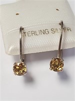 SILVER CITRINE 0.5CTS EARRINGS