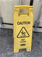 Wet floor, caution sign