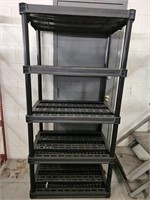 72Hx36wx24d Black 5 tier plastic shelf