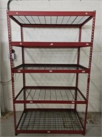 77Hx48Wx24D Red metal 5 tier shelf