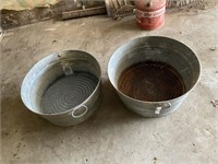 Two Galvanized Wash Tubs