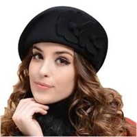 Lady Wool French Beret with Bow