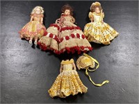 Vintage Sleep Eye Dolls w/ Crochet Dresses