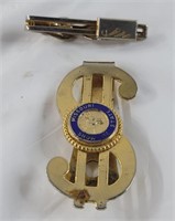 Swank Tie clip and gold in color money clip