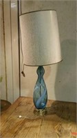 Blue Glass mid-century modern lamp