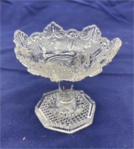 Footed Nut Dish, Style of Boston Sandwich Glass
