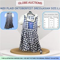 NEW MIDI PLAID OKTOBERFEST DRESS(ASIAN SIZE:2XL)