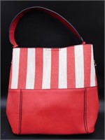 RED AND WHITE HANDBAG PURSE VINTAGE ANTIQUE