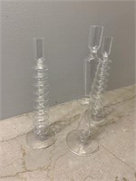 3 Decorative Clear Glass Vases