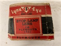 Lynx Eye 1941 Plymouth ruby glass stop lamp lens