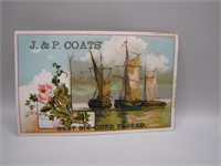 Antique J&P Coats Cotton AD Card