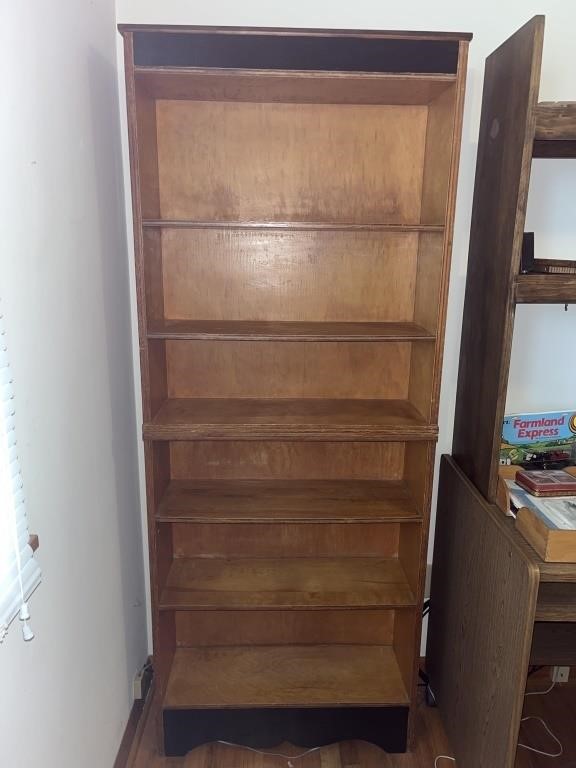 Homemade wooden bookshelf
