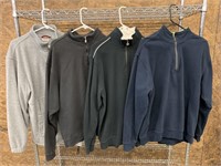 Lot of 4 Gent’s Zip-Neck Pullovers-All Sz L-