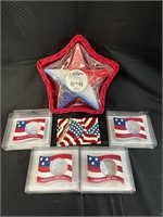 Made in USA Independence Day Lot Candle &Tile