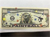 Paintball banknote