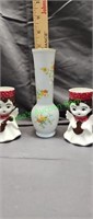 Bud vase with candle holders fine china