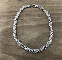 Heavy Italian Byzantine Link Sterling Necklace