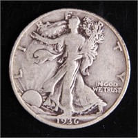 1936 Walking Liberty Half-Dollar Silver Coin
