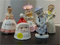 LOT- 5 VINTAGE MADE IN JAPAN BELLS AND FIGURINES