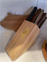knife block and pig cutting board