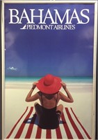 RARE PIEDMONT AIRLINES BAHAMAS GATE POSTER