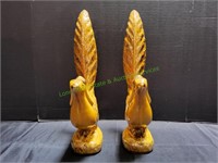 (2)17" MidCentury Modern Golden Pheasant Figurines