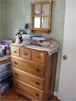 MAPLE 4 DRAWER CHEST W/ CONTENTS OF DRAWERS: