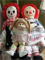 DOLLS: 2 LARGE RAGGELY ANN & ANDY PLUS