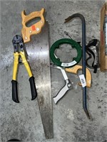 Pry Bar, Saws, 50 ft Fish Tape & Bolt Cutters