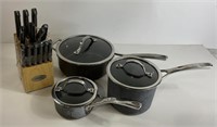 Ginsu Cutlery & Kirkland Pots With Lids