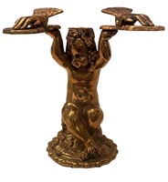Vintage Brass Statue W/Hand Clips