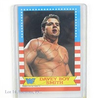 Davey Boy Smith Signed Topps WWF Wrestling Card