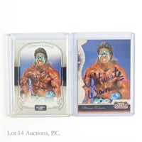 Ultimate Warrior Signed Donruss Playoff WWF Cards