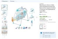 N2566  TOOKIRUBY Baby Swing Bluetooth Music, Blue