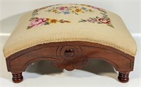 BEAUTIFUL VICTORIAN FOOTSTOOL W UNIQUE SHAPE