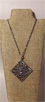 18" Sterling 925 Necklace w/ Marcasite Pendant