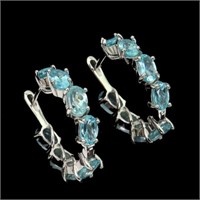 Unheated Oval Apatite 6x4mm 14K White Gold Plate 9