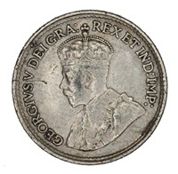 1920 Canada 5 Cent Coin VF- 80% Silver