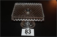 Cubed Glass Cake Plate 7 x 10