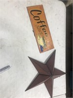 METAL STAR & COFFEE SHOP SIGN