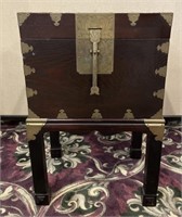 *Asian Inspired Paper Lined Chest On Stand