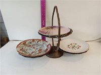 Metal Tiered Plate or bowl Stand Plates included