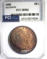 1889 Morgan PCI MS64 Rainbow